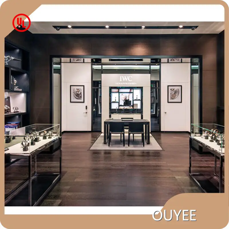 Wood Wall-Mounted Watch Display Furniture for Shop Interior 1