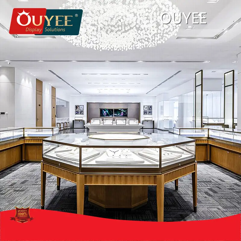 Custom Made Wooden Wall Glass Jewelry Display Cabinet Showcase 1