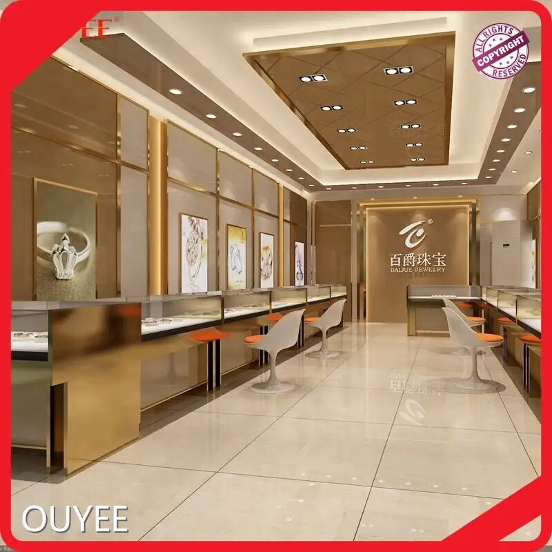 Ouyee Wooden Jewellery Shop Counter Design for Showroom Display 1