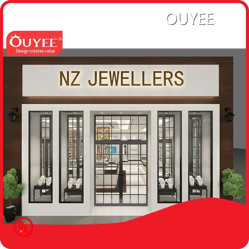 3D Rendering Jewelry Shop Storefront & Showcase Design (Switzerland) 1