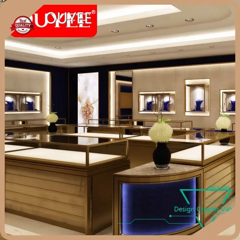 Wooden Veneer Jewelry Display & Interior for Gold Shop Showroom 1