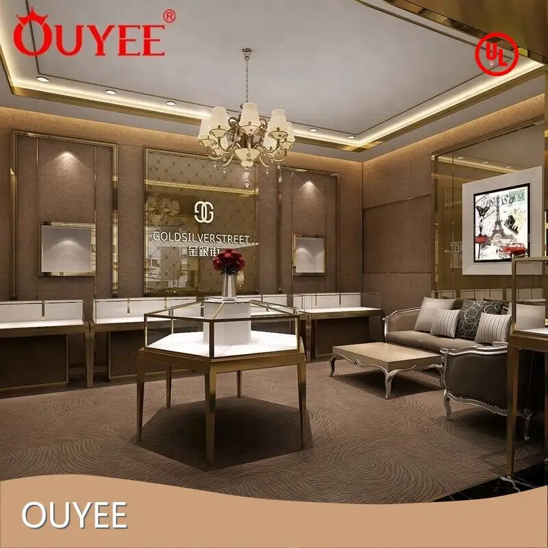 Wooden MDF Jewelry Display Showcase for Shop Interior Design 1