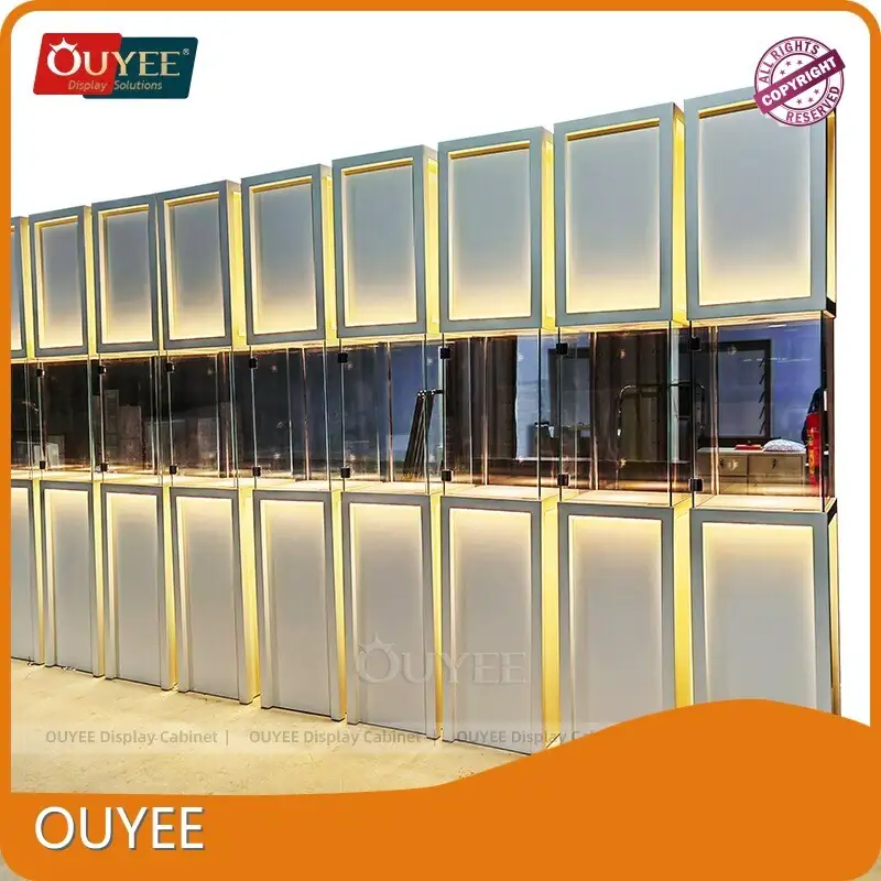 Wall Jewelry Shop Floating Display Case Glass Window Display Stand 1