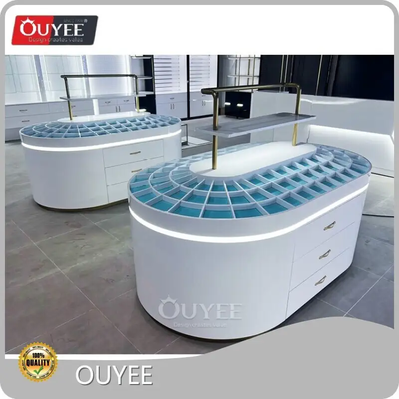 Curved Jewelry Ring Display Stand Retail Showcase for Jewelry Stores 1