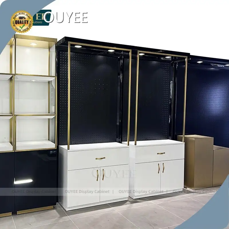 Rotating Wall Jewelry Display Stand Black/Gold/Silver for Shops 1