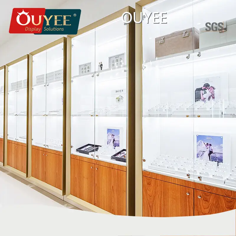 Factory Retail Jewellery Display Cabinets Glass Wall Jewelry Showcase 1