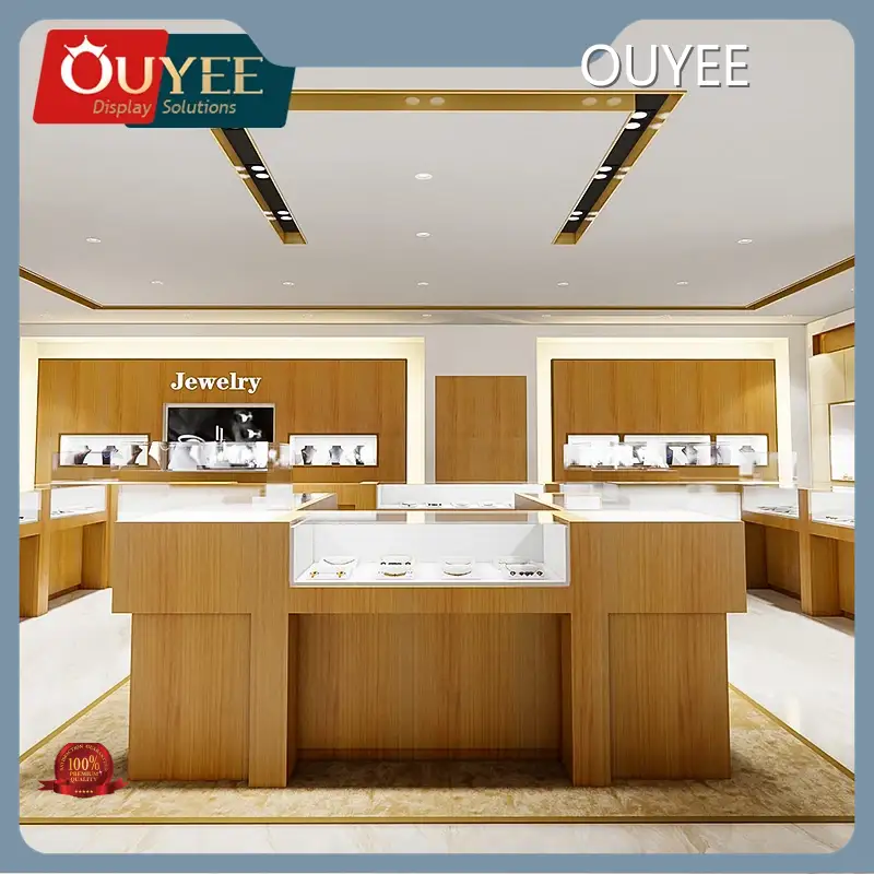 3D Jewelry Shop Interior Design & Glass Jewelry Display Cabinets 1