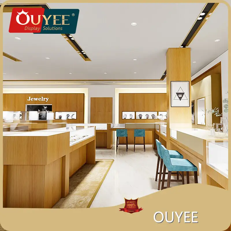 Custom Jewelry Showcase & Wooden Shop Furniture Glass Display Counter 1