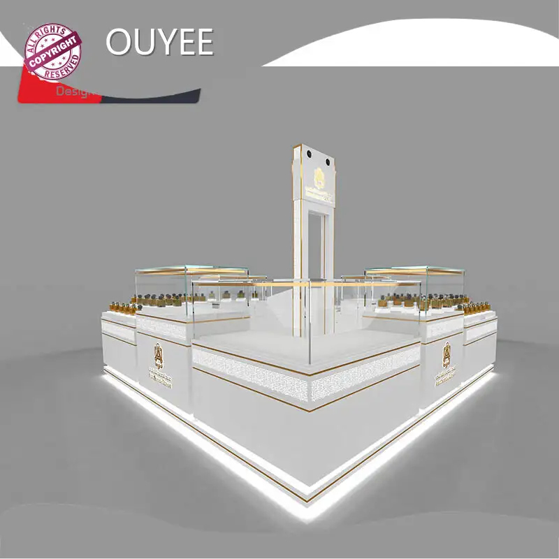 Custom Wooden Glass Standing Display Cabinet Kiosk for Jewelry Shop 1