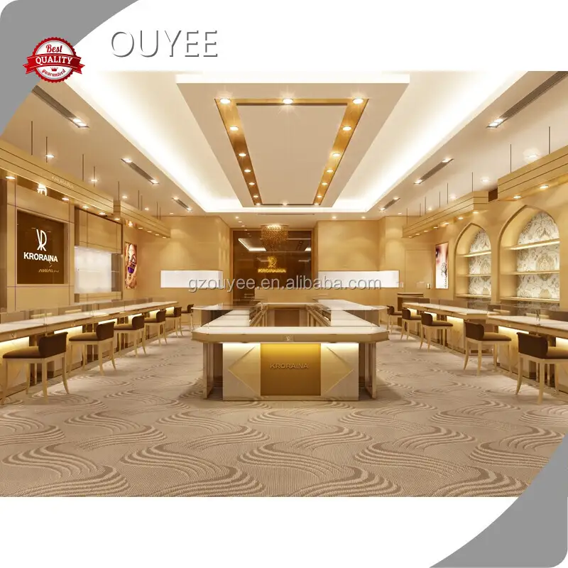 Gold Jewellery Shop Interior Design & 3D Rendering Furniture Design 1