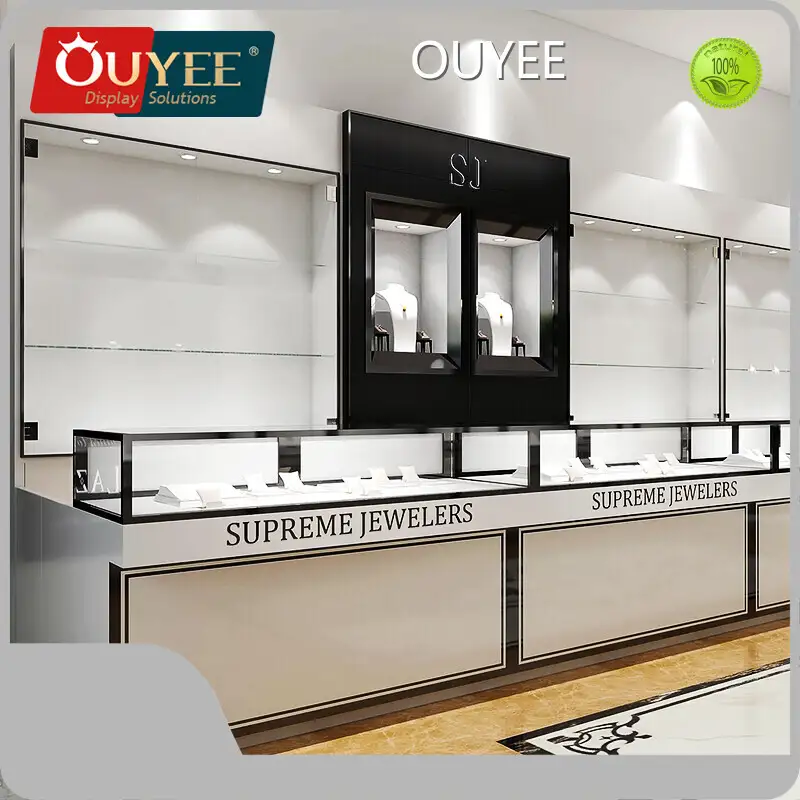 Customized Wooden Jewelry Display Cabinet with Glass Top Showcase 1