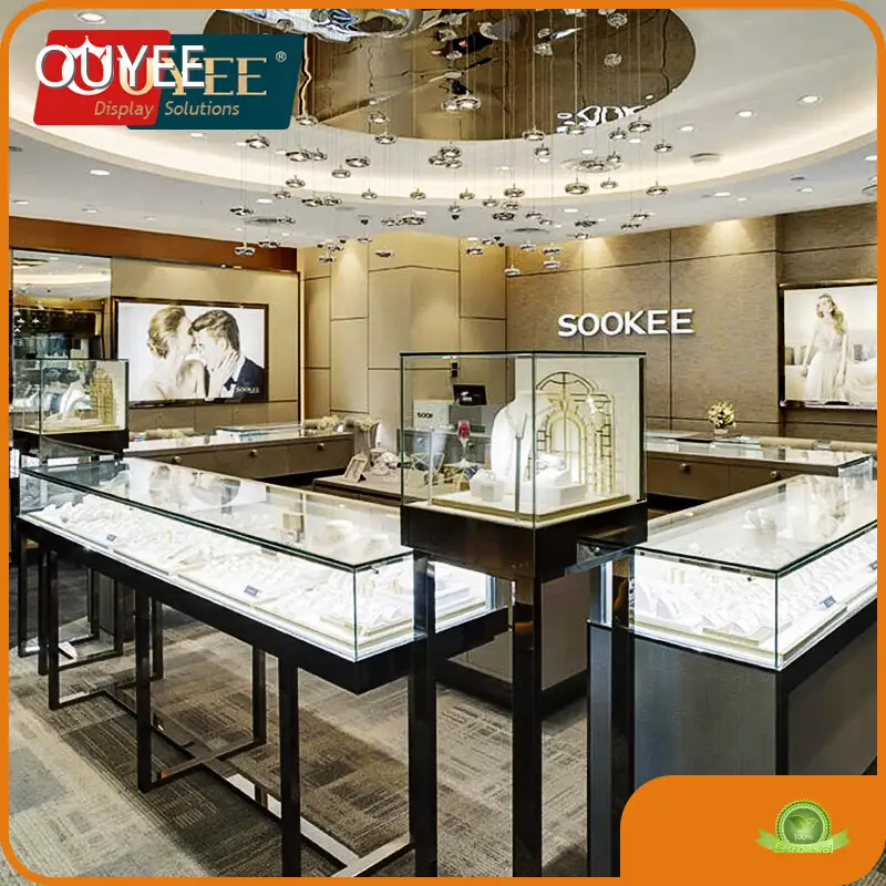 Custom Diamond Jewelry Shop Furniture with Rotating Wood/Plastic 1