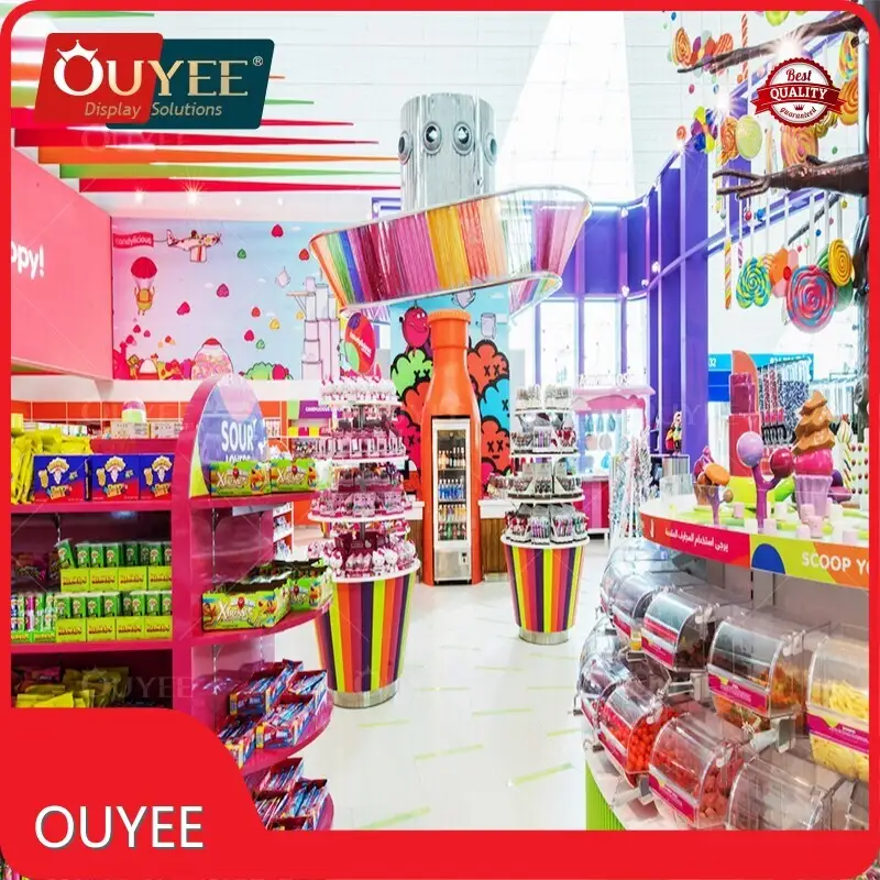 Custom Sweet Shop Display Counter - Mall Kiosk Candy Store Furniture 1