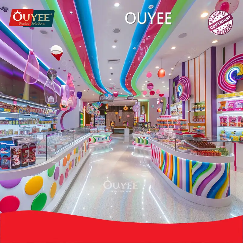 Customized Candy Shop Fit-Out Design Glass Showcase Counter 1