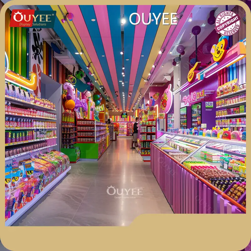 Wooden Wall Display Shelf for Chocolate, Candy & Snack Shops 1