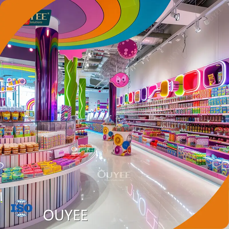 Children Shop Fixtures Wooden Chocolate Display Case & Sweet Shelving 1