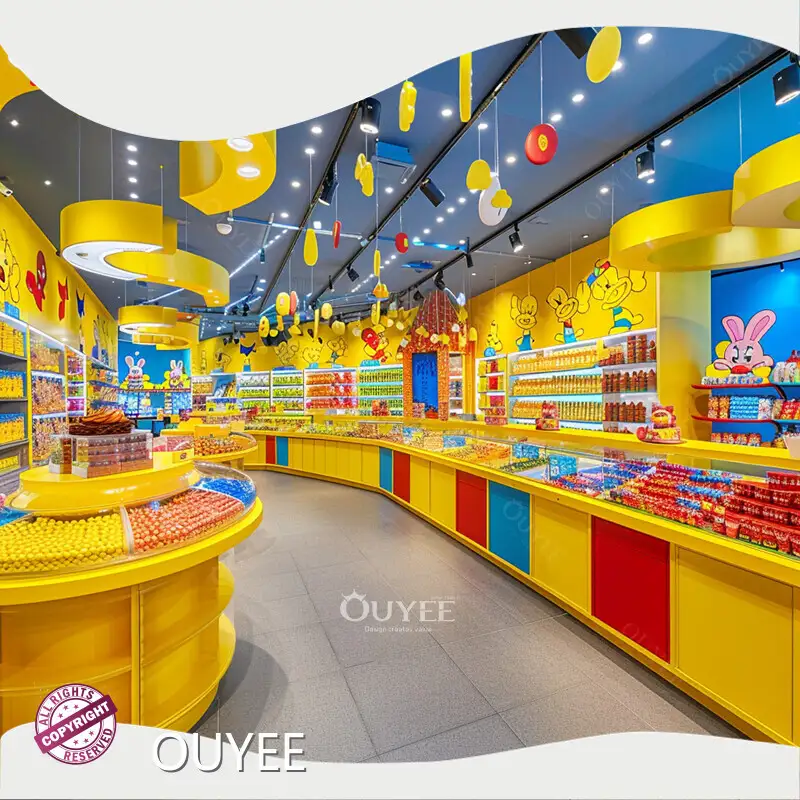 Yellow Chocolate Candy Display Counter for Retail & Children's Shops 1