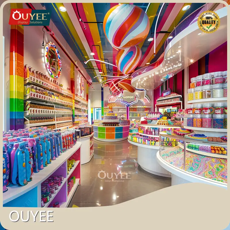 Wooden Display Cabinet for Candy Shop - Chocolate & Cotton Candy 1