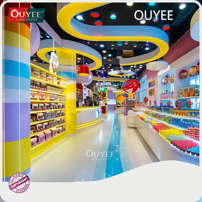 Customized Snack & Sweet Shop Display Rack - Chocolate Glass Counter 1