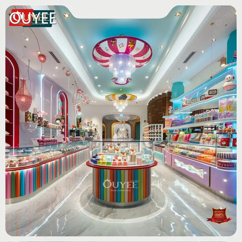 Customized Chocolate Shop Glass Display Counter & Wall Rack 1