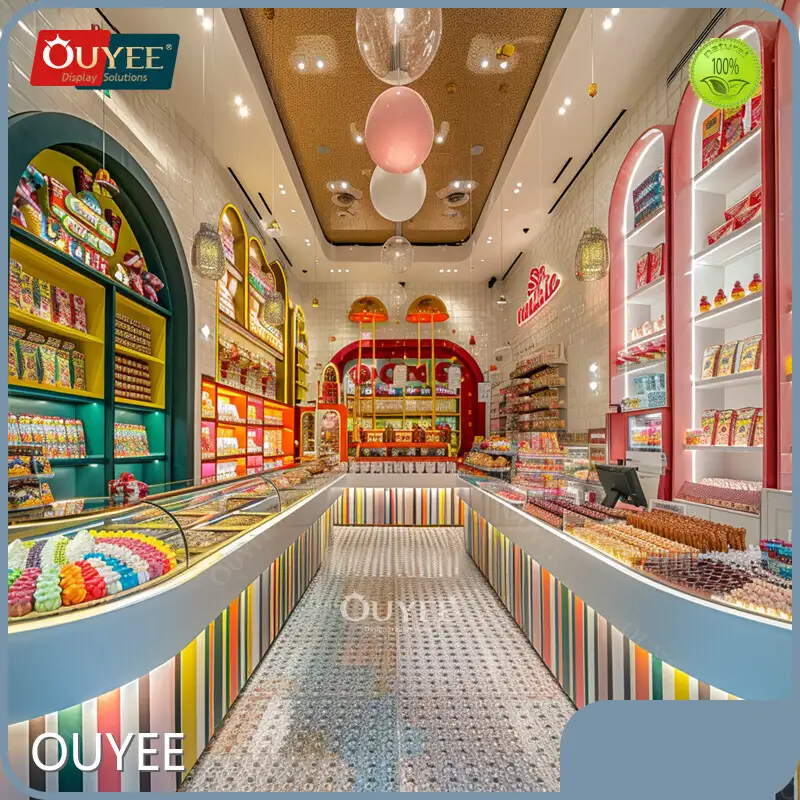 Wall-Mounted Candy & Chocolate Display Cabinet for Kids Sweets Shop 1