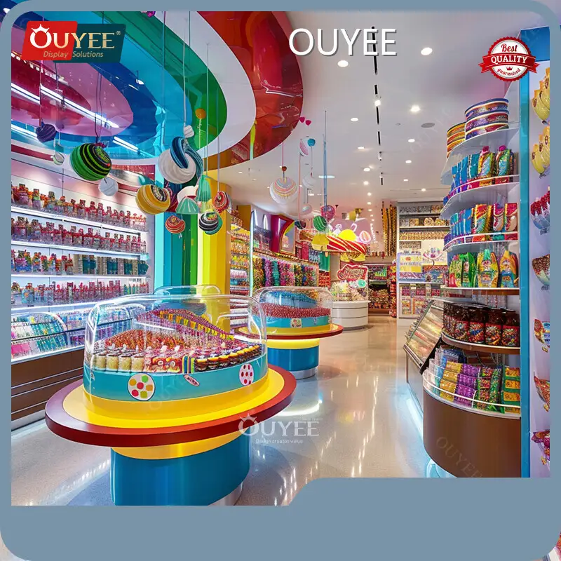 Wooden Candy Display Rack Chocolate Cabinet for Candy Shop & Snacks 1