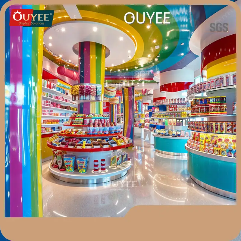 Custom Chocolate & Cotton Candy Counter Display Shelves for Candy Shop 1