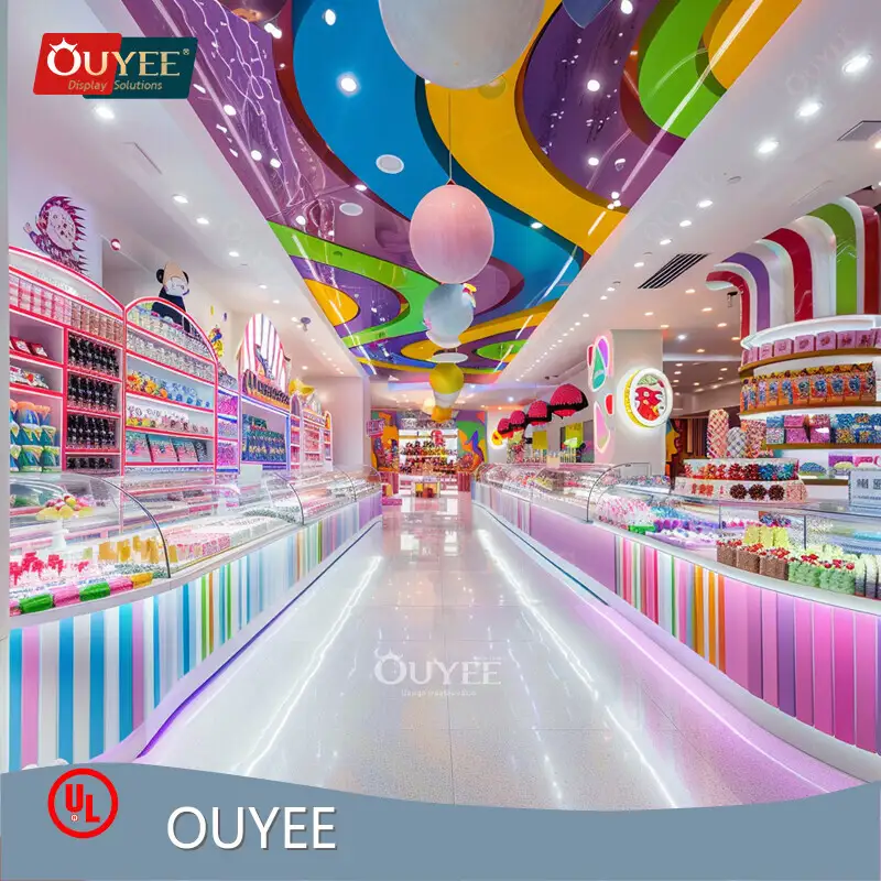 Glass Chocolate & Candy Wall-Mounted Shop Display Shelves 1