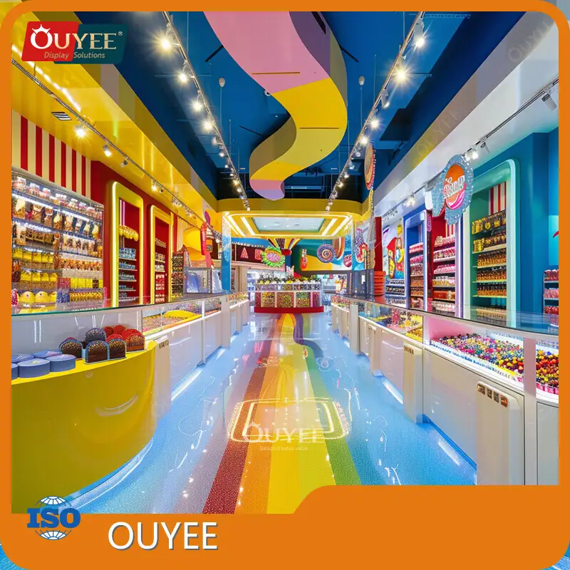 Wall-Mounted Wood Candy & Chocolate Display Shelf for Shops 1