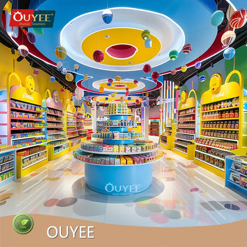 Customized Candy Shop Glass Counter Display Rack Snacks & Chocolate 1