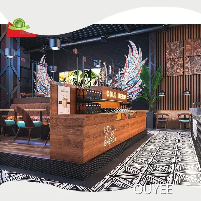 Custom Wood Cabinets for Internet Cafe Kiosk & Coffee Bar Counters 1