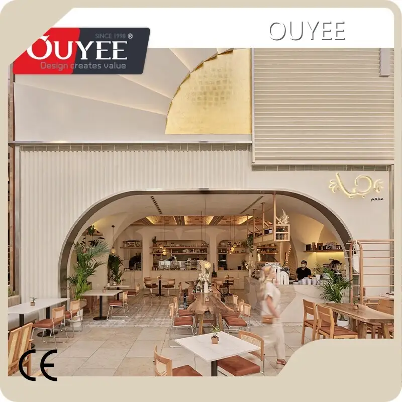 Commercial Coffee Shop Tables & Chairs with Outdoor Tent and Lighting 1