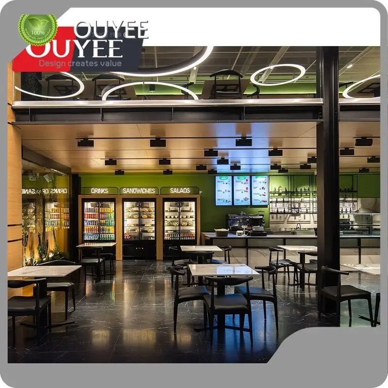 Custom Professional Coffee Shop Counter with LED Display for Malls 1