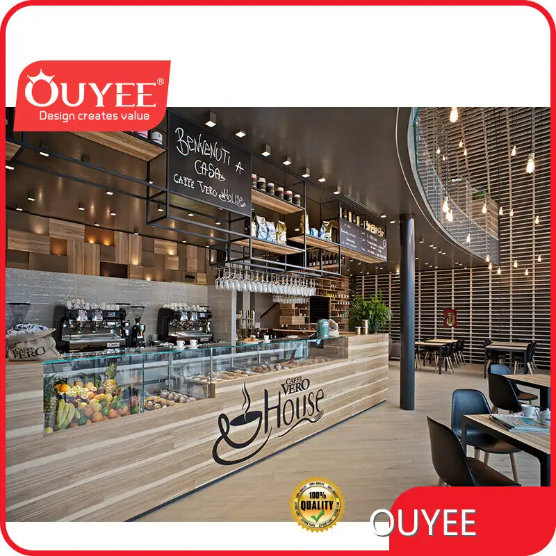 Coffee Bar & Cafe Counter for Coffee Shop, Customizable 1