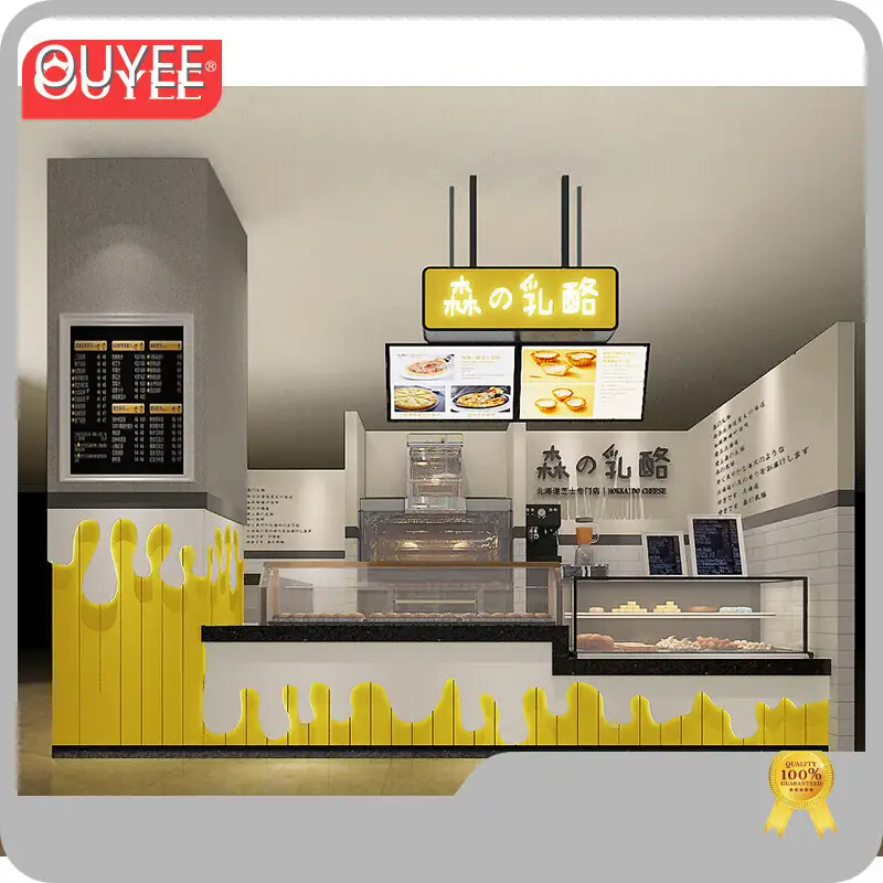 Retail Bubble Tea & Coffee Kiosk Cafe Wood Bar Counters 1