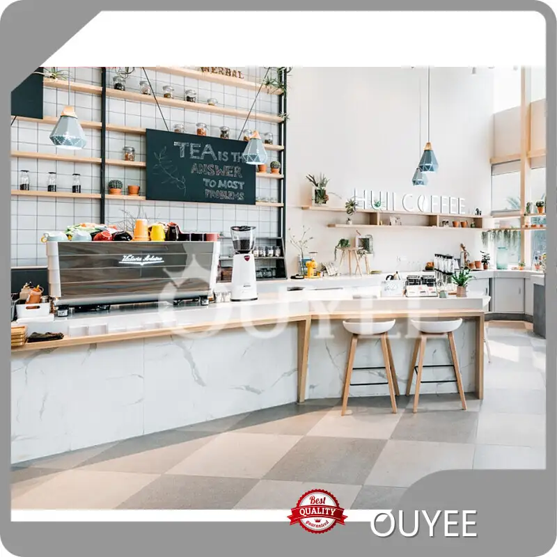 Wood Coffee Kiosk Counter for Retail Coffee & Bubble Tea Shop 1