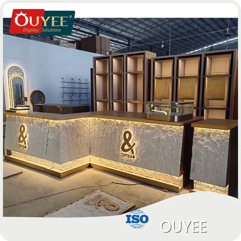 Retail Bubble Tea & Coffee Shop Kiosk Counter Commercial Furniture 1