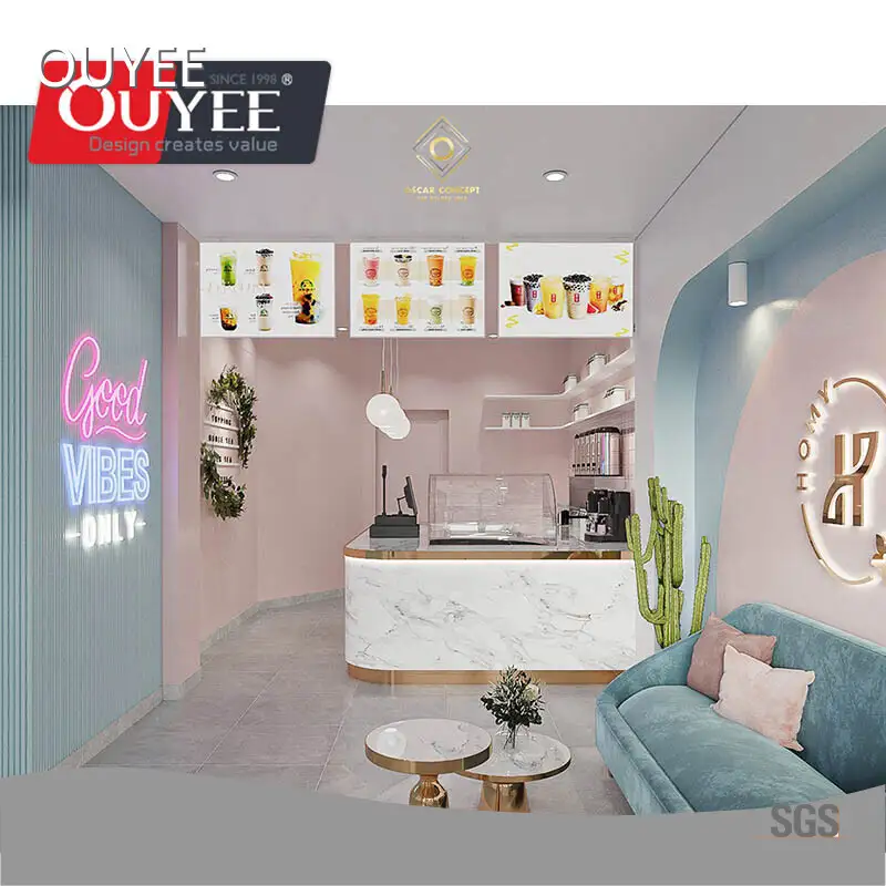 Wooden Commercial Coffee Shop Bar Counter & Cafe Display Stand 1