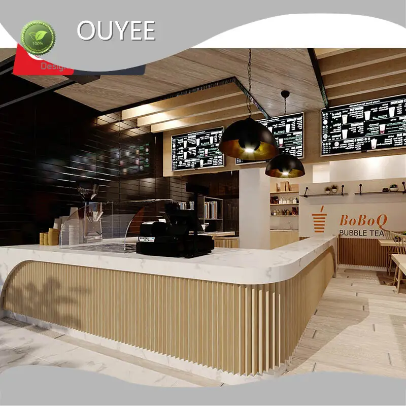 Custom Floor-Standing Restaurant Counter & Bubble Tea Shop Counter 1