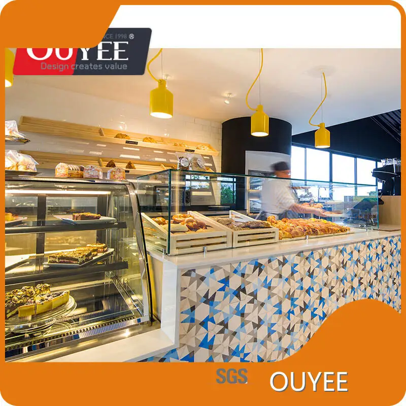 Wholesale Custom Wooden Bubble Tea Shop Floor Standing Bar Counter 1