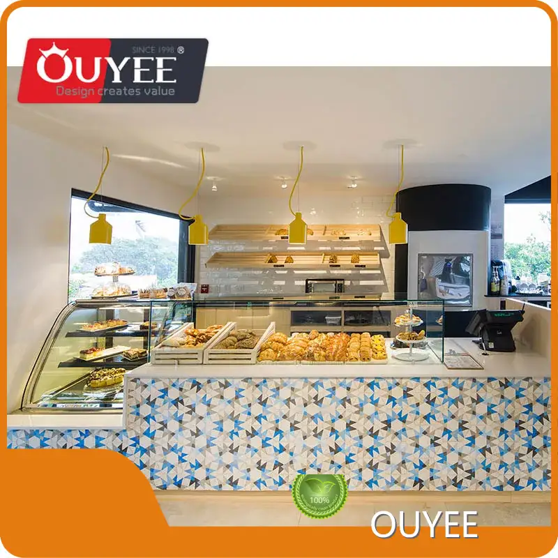 Custom Wooden Bubble Tea Shop Bar Counter for Retail Interior 1