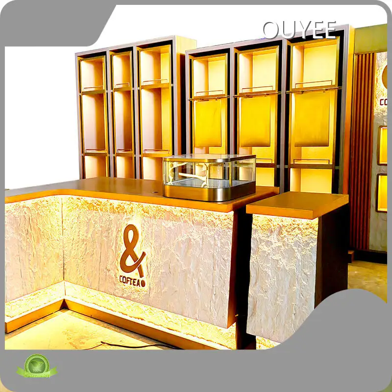 Cafe Display Furniture Wooden Cabinet Fixtures Coffee Shop Counter 1
