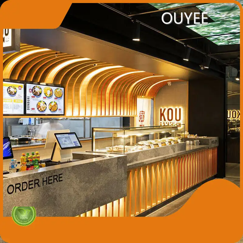 Glass-Front Wooden Cafe Display Counter for Coffee Shop 1