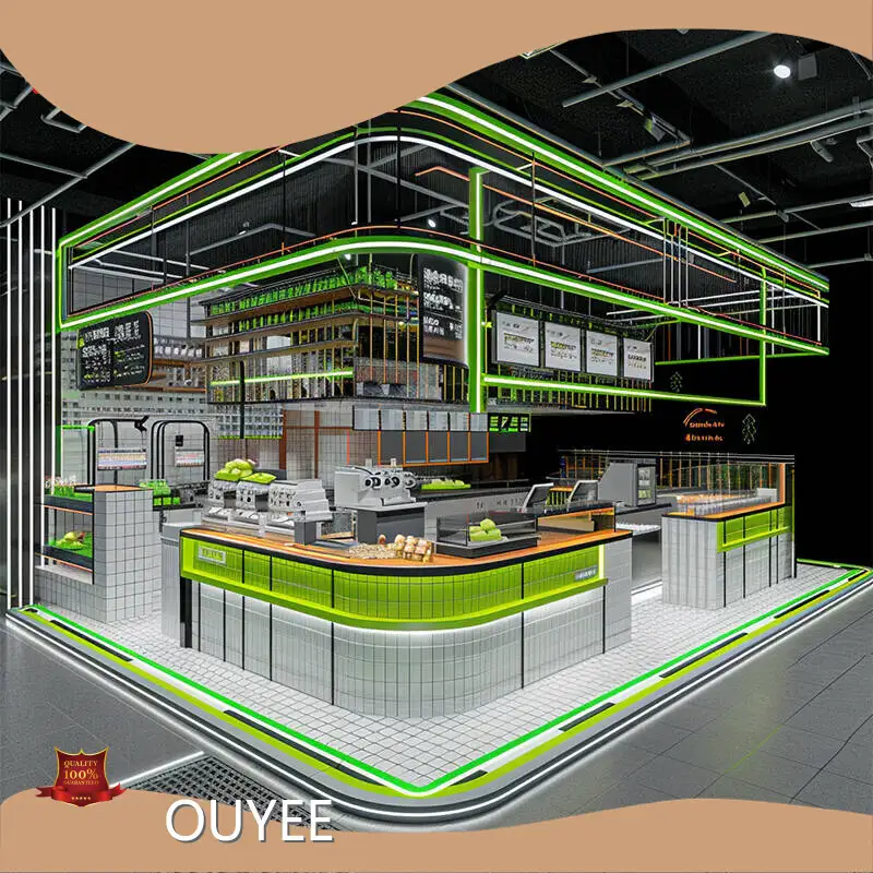 Bubble Tea & Coffee Counter Display with LED Lights for Store Kiosk 1