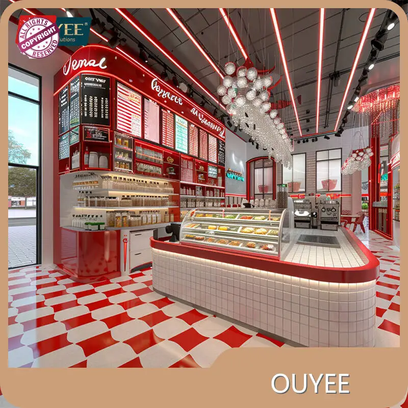 Custom Bubble Tea Coffee Shop Kiosk Stand for Restaurants & Malls 1