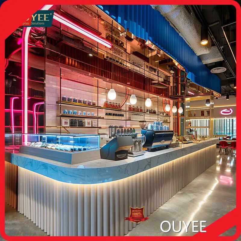 Custom 3D & LED Coffee Display Cabinets for Cafe & Bubble Tea Shops 1