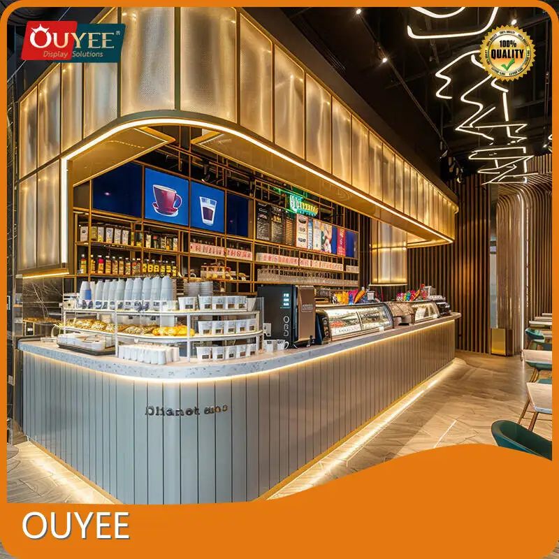 Commercial Coffee Shop Modular Counter Cafe Kiosk & Restaurant Cabinet 1