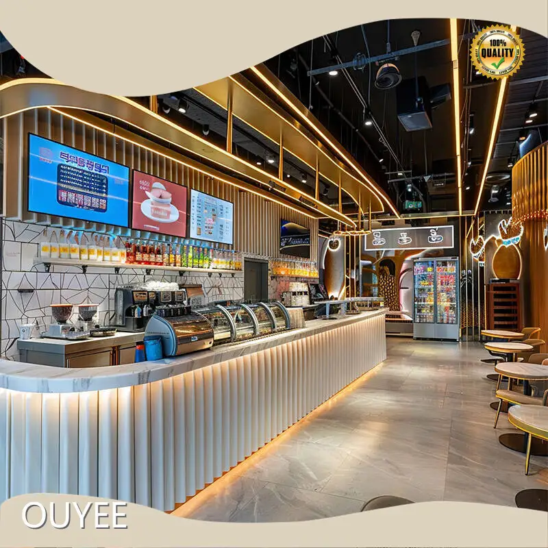 Bespoke Wooden Store Cabinet Bar for Coffee Shop Display 1