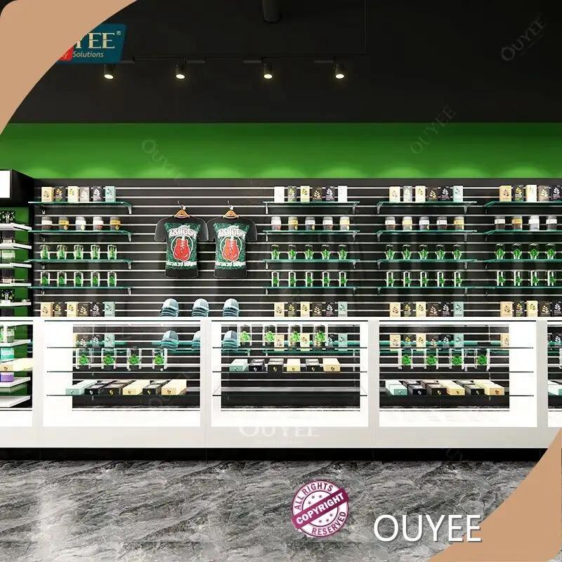 Glass Smoke Shop Showcase Display Stand with Shelves for Retail 1