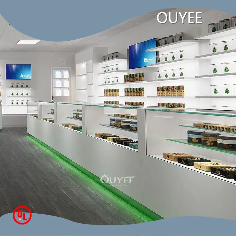 Wood Tobacco & Cigarette Display Cabinet Glass Showcase for Smoke Shop 1